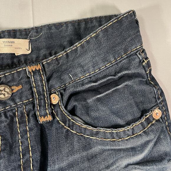 Big Star Jeans voyager loose 001974 denim distressed straight leg men's 34 Reg - Picture 6 of 16